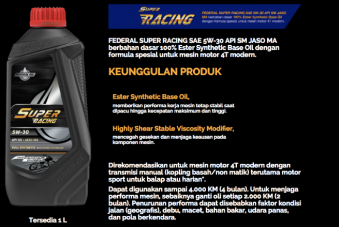 Federal Super Racing Oil Buat Pecinta Motor Sport 