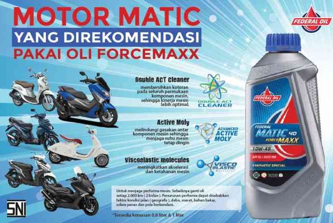 Inilah Motor Matic Yang Direkomendasikan Pakai Federal Matic