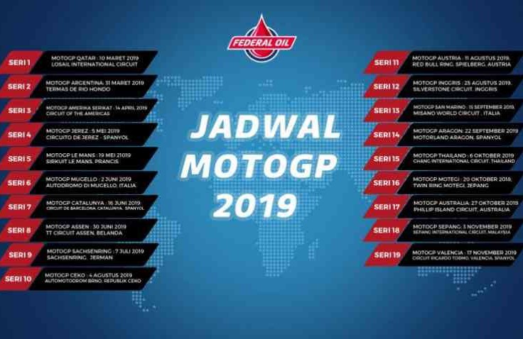 Jadwal MotoGP dan Moto2 2019