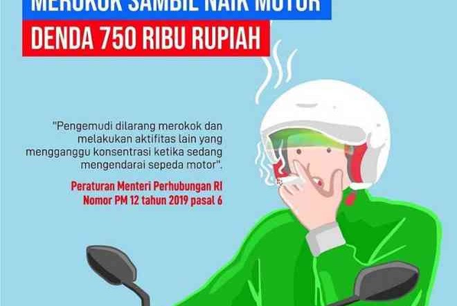 Naik Sambil Merokok, Siap-Siap Denda Rp750 Ribu
