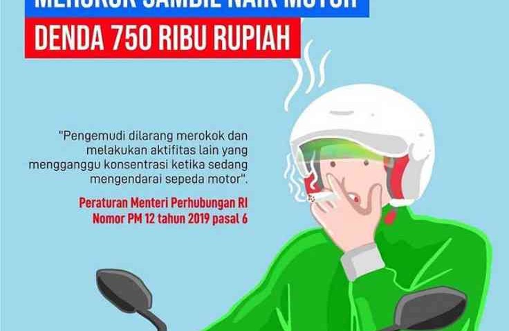 Naik Sambil Merokok, Siap-Siap Denda Rp750 Ribu