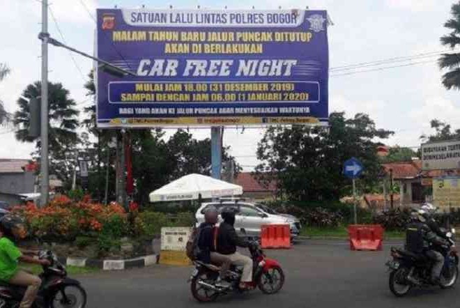 Malam Tahun Baru 2020 Jalur Puncak Ditutup Total