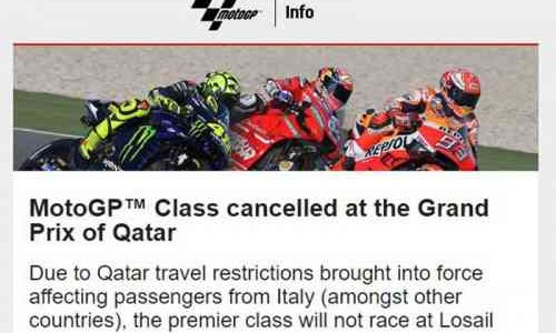 Dampak Virus Corona, Kelas MotoGP Qatar 2020 Dibatalkan !!