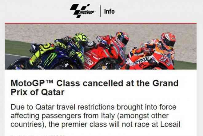 Dampak Virus Corona, Kelas MotoGP Qatar 2020 Dibatalkan !!