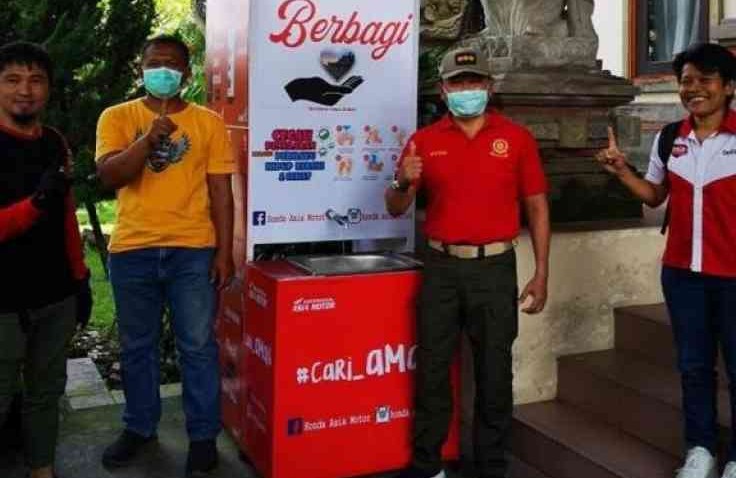 Komunitas Honda Bali, Sumbangkan Tempat Pencuci Tangan