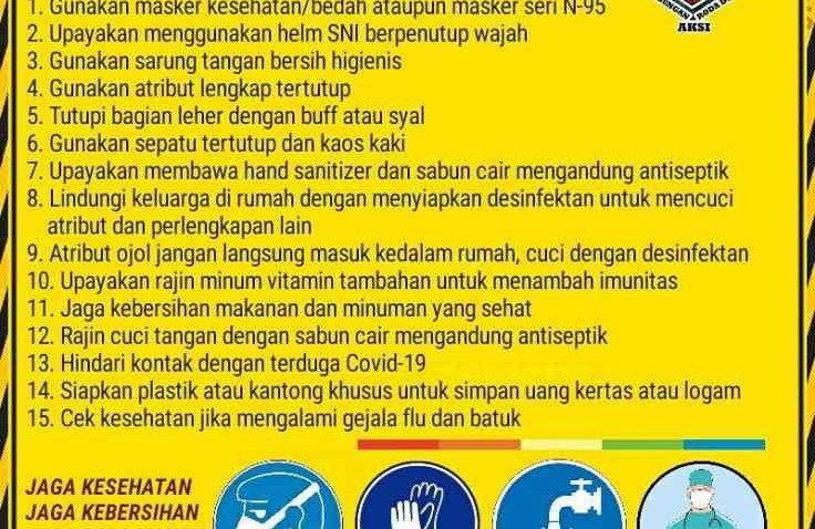 Antisipasi Penyebaran Virus Corona, Berikut 15 Protokol Kesehatan Untuk Ojol