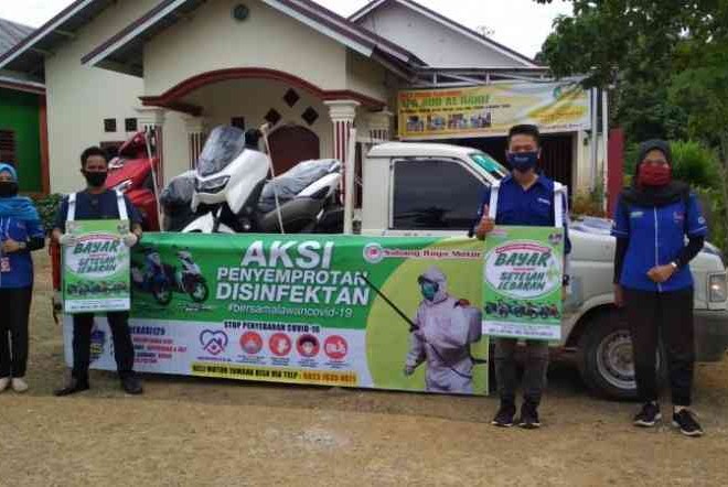 Yamaha Jambi Bagikan 1000 Masker Dan Semprot Disinfektan