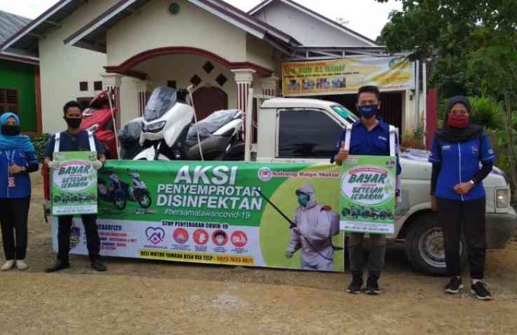 Yamaha Jambi Bagikan 1000 Masker Dan Semprot Disinfektan
