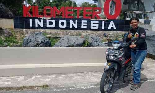 Lady Bikers Honda Revo Ini Sampai Ke Titik Nol Sabang Seorang Diri