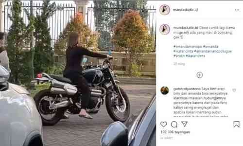 Amanda Manopo Pemeran Andin di Sinetron Ikatan Cinta Jago Naik Moge