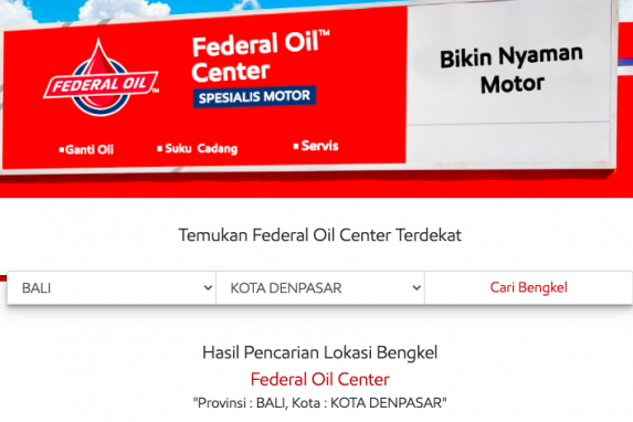 Ini Cara Mudah Mencari Federal Oil™ Center Terdekat Disekitarmu